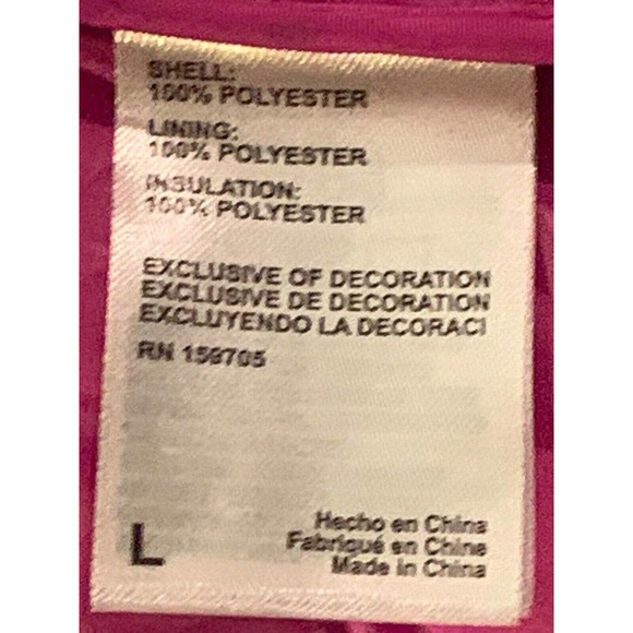 NASA Black/Hot Pink Puffer Quilted Space Jacket Chic Threads Women’s Large‎ - Picture 11 of 15